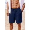 imageCOOFANDY Mens Casual Shorts 7 inch Elastic Waist Drawstring Lightweight Summer Beach Shorts with PocketsNavy Blue