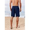 imageCOOFANDY Mens Casual Shorts 7 inch Elastic Waist Drawstring Lightweight Summer Beach Shorts with PocketsNavy Blue