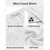 imageCOOFANDY Mens Casual Shorts 7 inch Elastic Waist Drawstring Lightweight Summer Beach Shorts with PocketsWhite