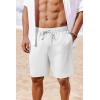 imageCOOFANDY Mens Casual Shorts 7 inch Elastic Waist Drawstring Lightweight Summer Beach Shorts with PocketsWhite