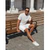 imageCOOFANDY Mens Casual Shorts 7 inch Elastic Waist Drawstring Lightweight Summer Beach Shorts with PocketsWhite