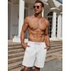 imageCOOFANDY Mens Casual Shorts 7 inch Elastic Waist Drawstring Lightweight Summer Beach Shorts with PocketsWhite