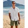 imageCOOFANDY Mens Casual Shorts Elastic Waist Drawstring Shorts Summer Beach Linen ShortsArmy Green