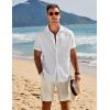 imageCOOFANDY Mens Casual Shorts Elastic Waist Drawstring Shorts Summer Beach Linen ShortsBeige