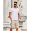 imageCOOFANDY Mens Casual Shorts Elastic Waist Drawstring Shorts Summer Beach Linen ShortsBeige