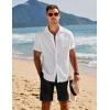 imageCOOFANDY Mens Casual Shorts Elastic Waist Drawstring Shorts Summer Beach Linen ShortsBlack