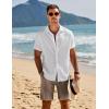 imageCOOFANDY Mens Casual Shorts Elastic Waist Drawstring Shorts Summer Beach Linen ShortsBrown