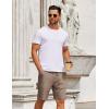 imageCOOFANDY Mens Casual Shorts Elastic Waist Drawstring Shorts Summer Beach Linen ShortsBrown