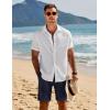 imageCOOFANDY Mens Casual Shorts Elastic Waist Drawstring Shorts Summer Beach Linen ShortsDark Blue