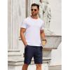 imageCOOFANDY Mens Casual Shorts Elastic Waist Drawstring Shorts Summer Beach Linen ShortsDark Blue