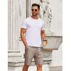 imageCOOFANDY Mens Casual Shorts Elastic Waist Drawstring Shorts Summer Beach Linen ShortsKhaki