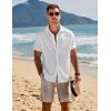 imageCOOFANDY Mens Casual Shorts Elastic Waist Drawstring Shorts Summer Beach Linen ShortsKhaki