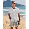 imageCOOFANDY Mens Casual Shorts Elastic Waist Drawstring Shorts Summer Beach Linen ShortsLight Grey