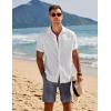 imageCOOFANDY Mens Casual Shorts Elastic Waist Drawstring Shorts Summer Beach Linen ShortsNavy Blue