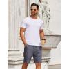 imageCOOFANDY Mens Casual Shorts Elastic Waist Drawstring Shorts Summer Beach Linen ShortsNavy Blue