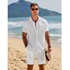 imageCOOFANDY Mens Casual Shorts Elastic Waist Drawstring Shorts Summer Beach Linen ShortsWhite