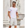 imageCOOFANDY Mens Casual Shorts Elastic Waist Drawstring Shorts Summer Beach Linen ShortsWhite