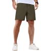 imageCOOFANDY Mens Casual Shorts 5 Inch Waffle Elastic Waist Drawstring Shorts Summer Beach Shorts with PocketsArmy Green