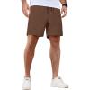 imageCOOFANDY Mens Casual Shorts 5 Inch Waffle Elastic Waist Drawstring Shorts Summer Beach Shorts with PocketsBrown