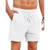 imageCOOFANDY Mens Casual Shorts 5quot Elastic Drawstring Shorts Summer Beach Athletic ShortsWhite