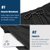imageCOOFANDY Men Swim Trunk with Compression Liner 2 in 1 Swimwear Bathing Suit Quick Dry Board ShortA Black