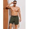 imageCOOFANDY Men Swim Trunk with Compression Liner 2 in 1 Swimwear Bathing Suit Quick Dry Board ShortArmy Greenhollow Out Liner