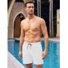 imageCOOFANDY Men Swim Trunk with Compression Liner 2 in 1 Swimwear Bathing Suit Quick Dry Board ShortB White
