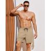 imageCOOFANDY Men Swim Trunk with Compression Liner 2 in 1 Swimwear Bathing Suit Quick Dry Board ShortKhakihollow Out Liner