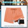 imageCOOFANDY Men Swim Trunk with Compression Liner 2 in 1 Swimwear Bathing Suit Quick Dry Board ShortOrange