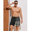 imageCOOFANDY Men Swim Trunk with Compression Liner 2 in 1 Swimwear Bathing Suit Quick Dry Board ShortPrint American Flaghollow Out Liner