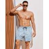imageCOOFANDY Men Swim Trunk with Compression Liner 2 in 1 Swimwear Bathing Suit Quick Dry Board ShortPrint Plam Leafhollow Out Liner