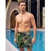 imageCOOFANDY Men Swim Trunk with Compression Liner 2 in 1 Swimwear Bathing Suit Quick Dry Board ShortPrint Yellow Leaf