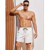 imageCOOFANDY Men Swim Trunk with Compression Liner 2 in 1 Swimwear Bathing Suit Quick Dry Board ShortWhitehollow Out Liner