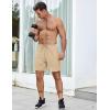 imageCOOFANDY Mens 2 Pack Workout Gym Shorts 7 Inch  5 Inch Athletic Shorts Lightweight Casual Jogger Short with Zipper PocketsKhaki  Black