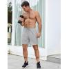 imageCOOFANDY Mens 2 Pack Workout Gym Shorts 7 Inch  5 Inch Athletic Shorts Lightweight Casual Jogger Short with Zipper PocketsKhaki  Grey
