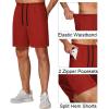 imageCOOFANDY Mens Athletic Running Shorts 7 Gym Workout Shorts Lightweight Drawstring Training Shorts with Zipper PocketsBlakWine Red
