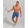 imageCOOFANDY Mens Athletic Running Shorts 7 Gym Workout Shorts Lightweight Drawstring Training Shorts with Zipper PocketsBlueNavy Blue