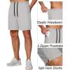 imageCOOFANDY Mens Athletic Running Shorts 7 Gym Workout Shorts Lightweight Drawstring Training Shorts with Zipper PocketsLight Grey1 Pack of 1