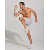imageCOOFANDY Mens Athletic Running Shorts 7 Gym Workout Shorts Lightweight Drawstring Training Shorts with Zipper PocketsLight Grey1 Pack of 1