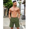 imageCOOFANDY Mens Casual Linen Shorts Elastic Waist Drawstring Loose Fit Summer Beach Vacation Shorts with PocketsArmy Green