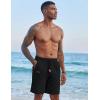 imageCOOFANDY Mens Casual Linen Shorts Elastic Waist Drawstring Loose Fit Summer Beach Vacation Shorts with PocketsBlack