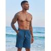 imageCOOFANDY Mens Casual Linen Shorts Elastic Waist Drawstring Loose Fit Summer Beach Vacation Shorts with PocketsDark Blue