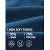 imageCOOFANDY Mens Casual Linen Shorts Elastic Waist Drawstring Loose Fit Summer Beach Vacation Shorts with PocketsDark Blue