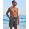 imageCOOFANDY Mens Casual Linen Shorts Elastic Waist Drawstring Loose Fit Summer Beach Vacation Shorts with PocketsDark Grey