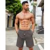 imageCOOFANDY Mens Casual Linen Shorts Elastic Waist Drawstring Loose Fit Summer Beach Vacation Shorts with PocketsDark Grey