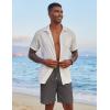 imageCOOFANDY Mens Casual Linen Shorts Elastic Waist Drawstring Loose Fit Summer Beach Vacation Shorts with PocketsDark Grey