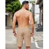 imageCOOFANDY Mens Casual Linen Shorts Elastic Waist Drawstring Loose Fit Summer Beach Vacation Shorts with PocketsDark Khaki
