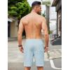 imageCOOFANDY Mens Casual Linen Shorts Elastic Waist Drawstring Loose Fit Summer Beach Vacation Shorts with PocketsLight Blue