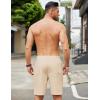 imageCOOFANDY Mens Casual Linen Shorts Elastic Waist Drawstring Loose Fit Summer Beach Vacation Shorts with PocketsLight Khaki
