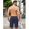 imageCOOFANDY Mens Casual Linen Shorts Elastic Waist Drawstring Loose Fit Summer Beach Vacation Shorts with PocketsNavy Blue
